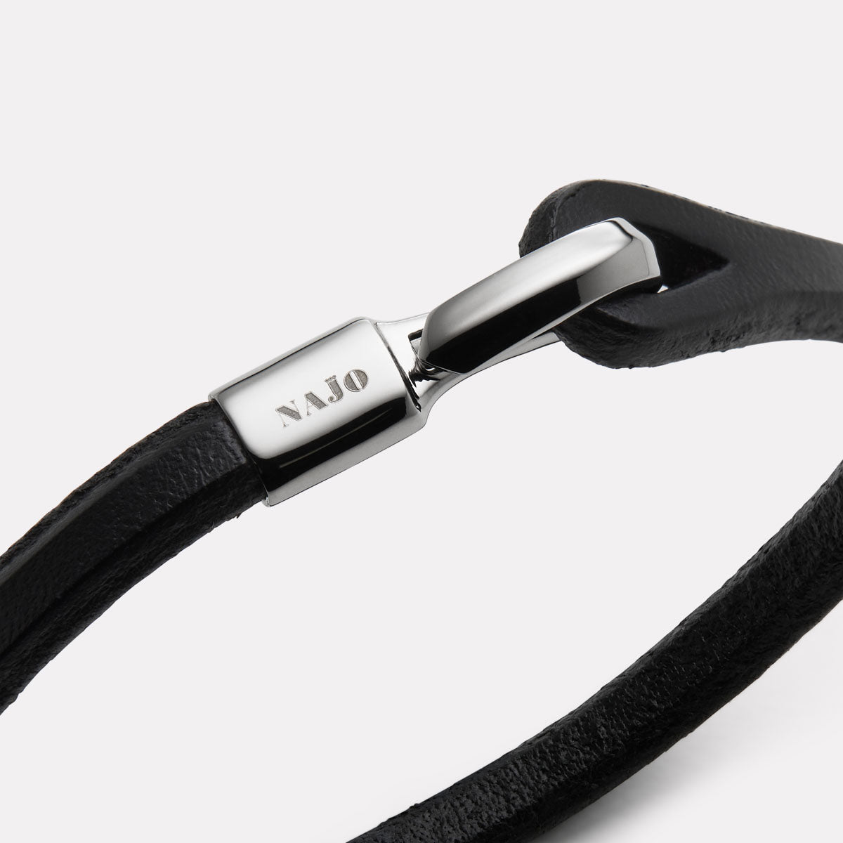 Kinship Men’s Leather and Steel Bracelet