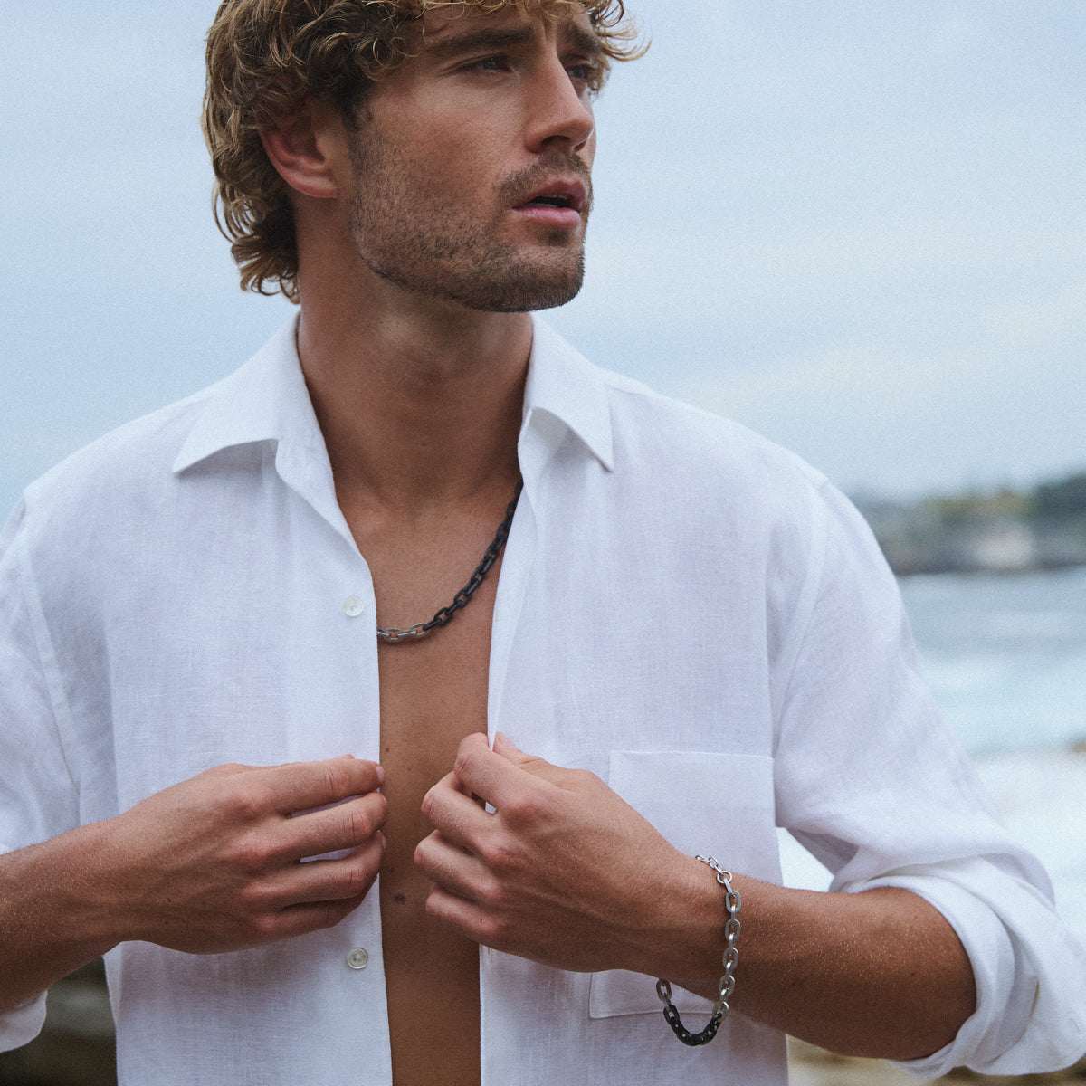 Echo Men's 2-Tone Steel Necklace (60cm+ext)