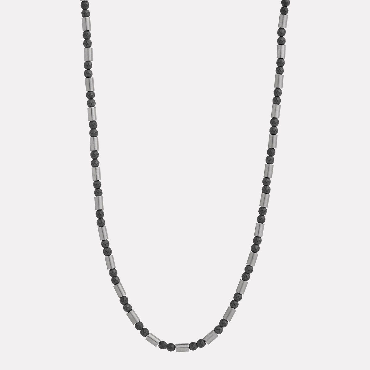 Nova Men's Haematite & Steel Necklace