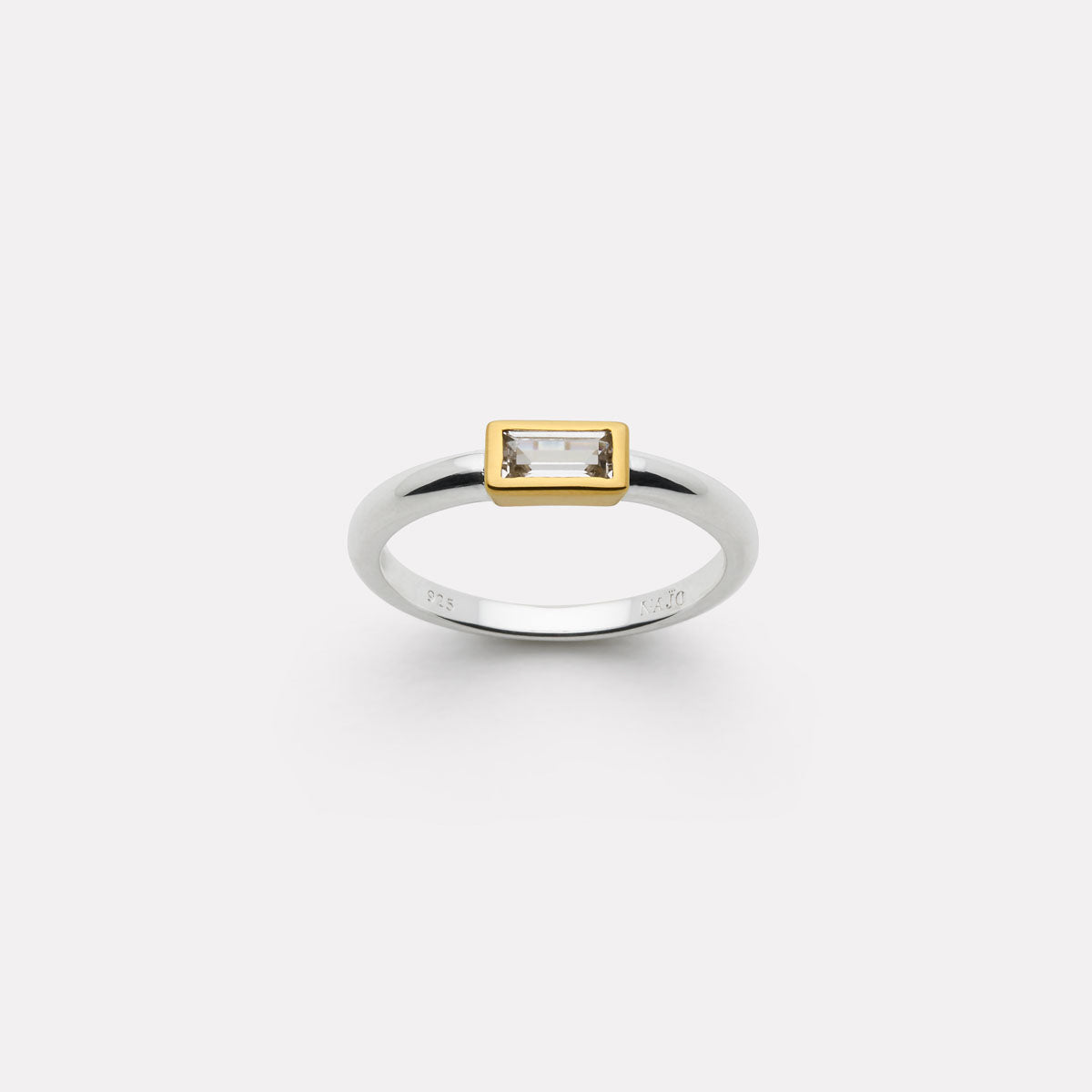 Skye 2-Tone (sil/yell) Cubic Zirconia Ring