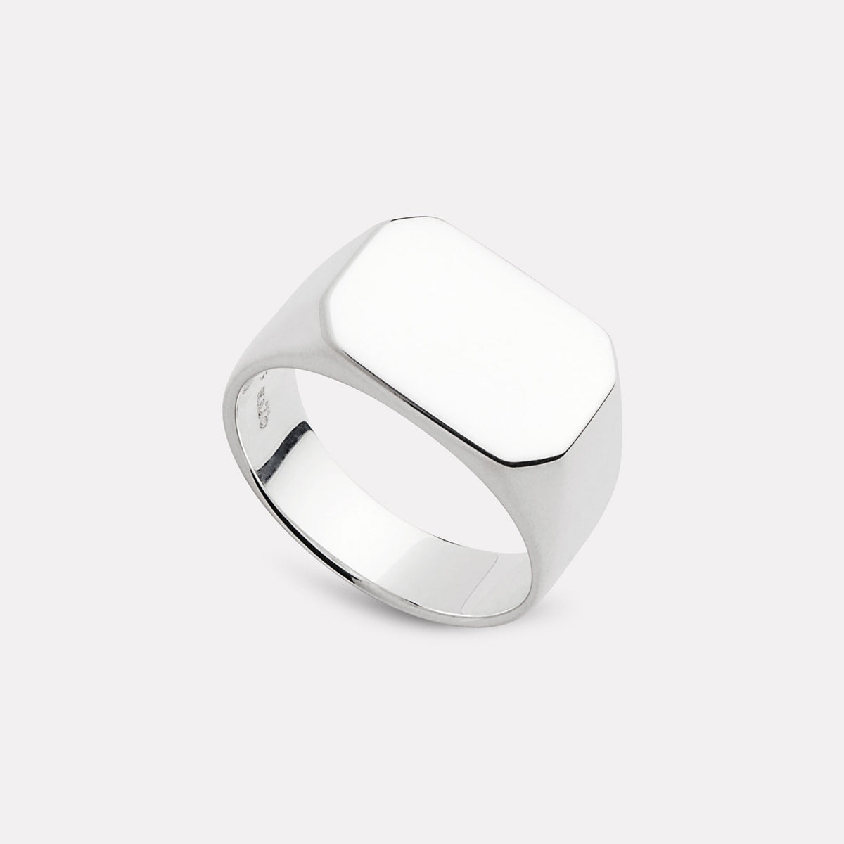 Moto Men’s Silver Rectangular Signet Ring