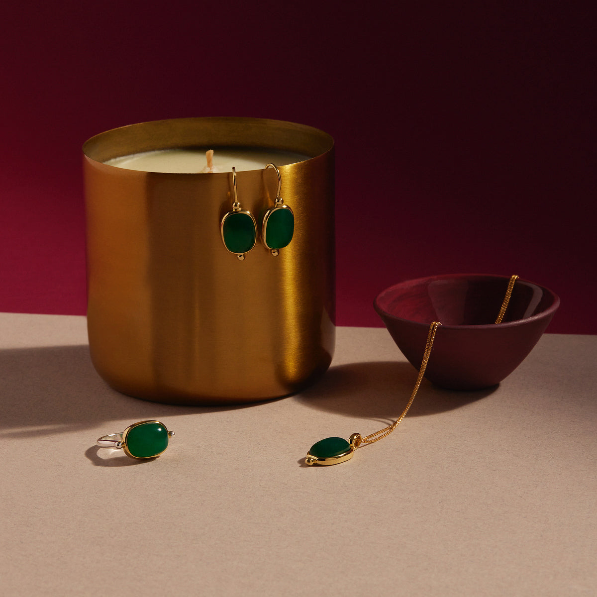 Fleur Green Onyx Ring