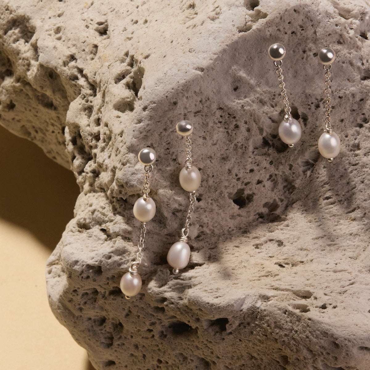 Tidal Whisper Double Pearl Earrings