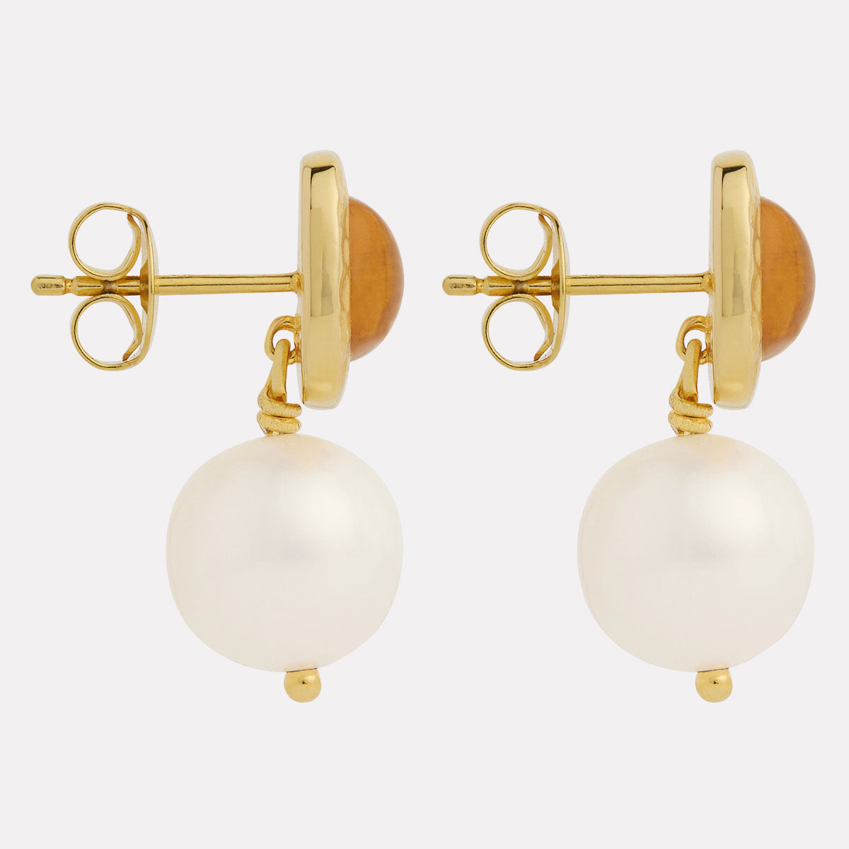 Coral Kiss Pearl Earrings