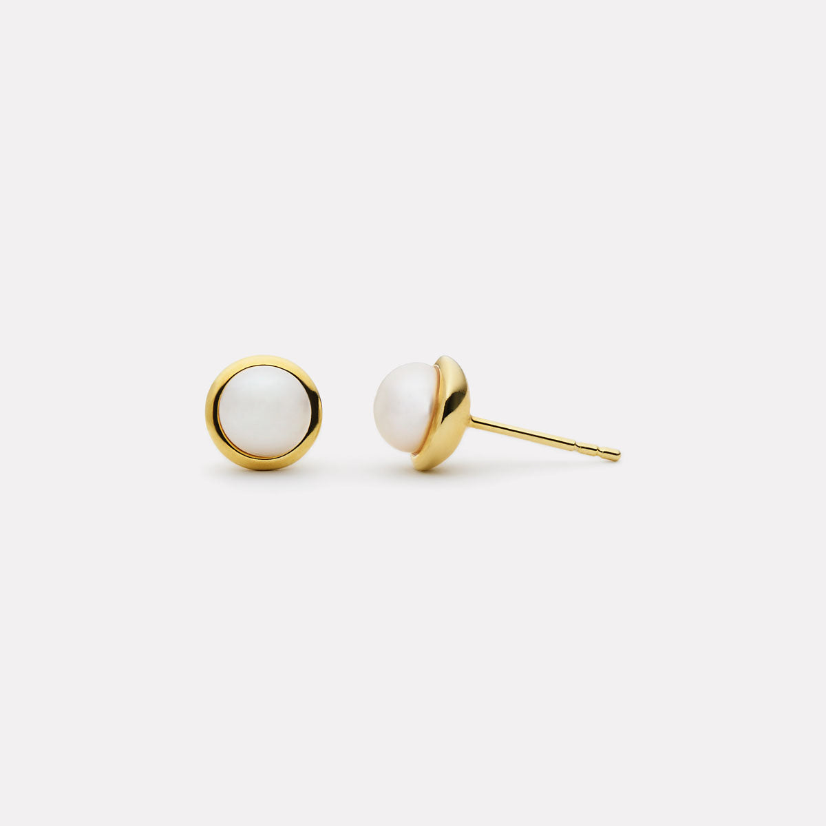 Moonbeam Pearl Stud Earrings