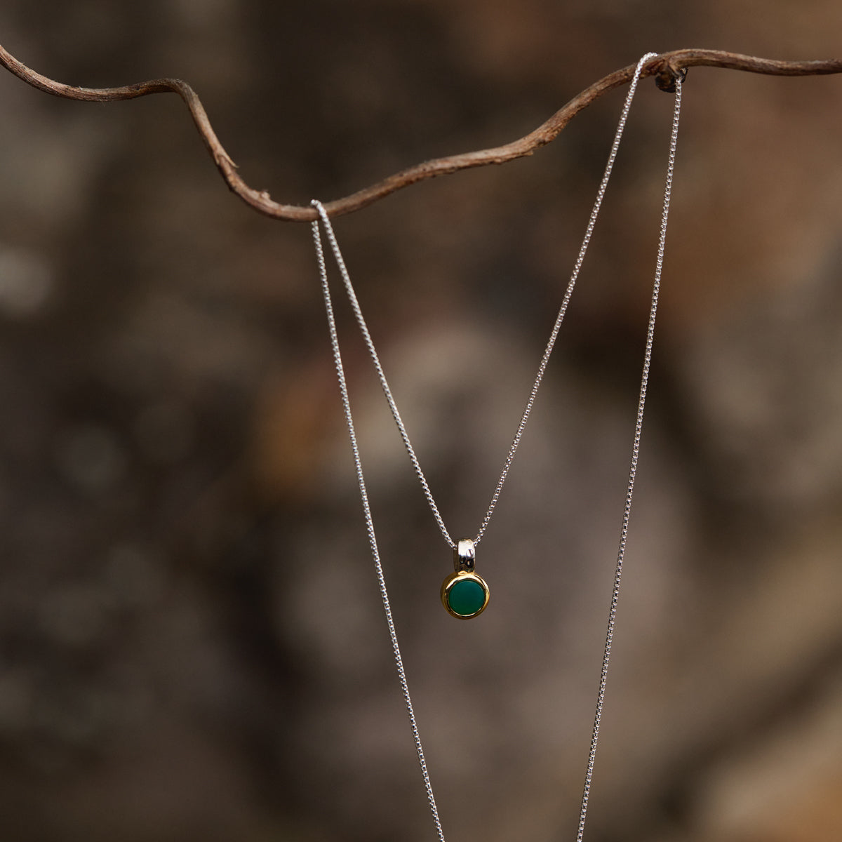 Solace 2-Tone Green Onyx Necklace