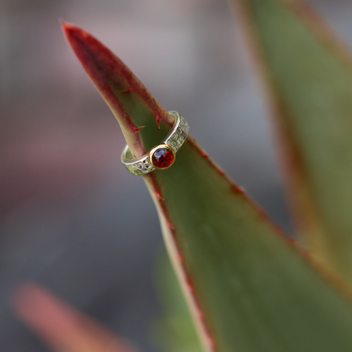 Solace 2-Tone Garnet Ring