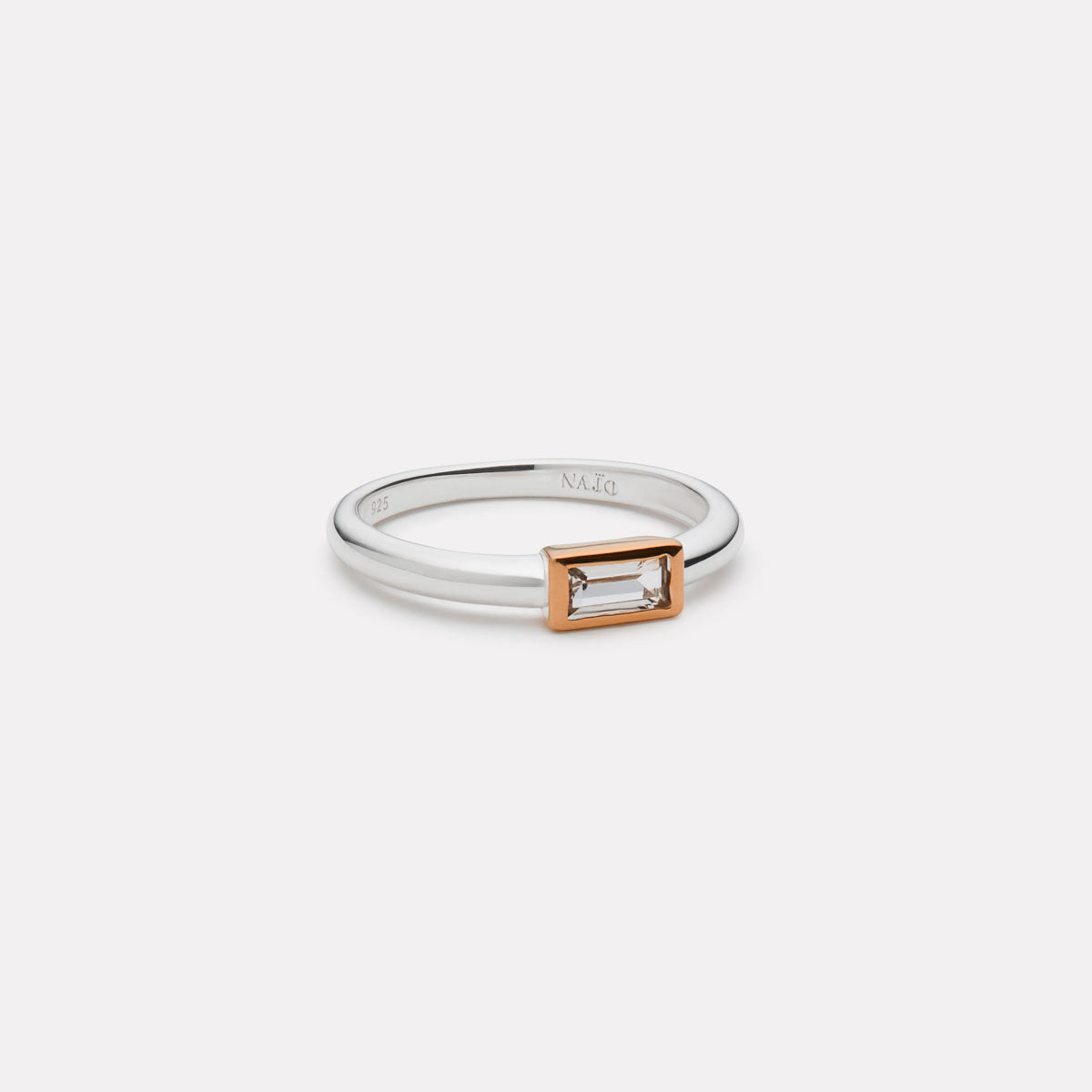 Skye 2-Tone (sil/rose) Cubic Zirconia Ring