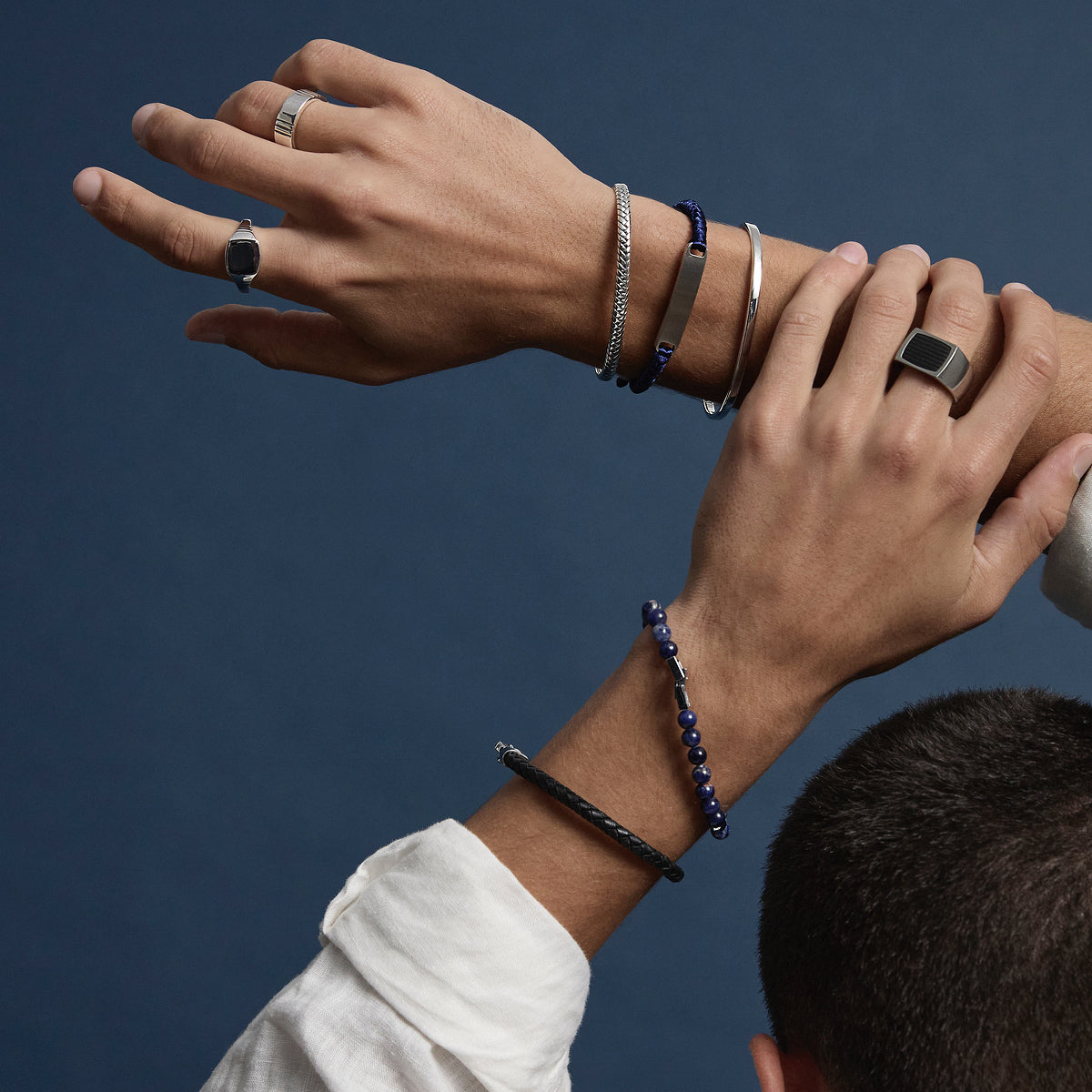 Apollo Men's 6mm Sodalite & Steel Elasticised Stretch Bracelet